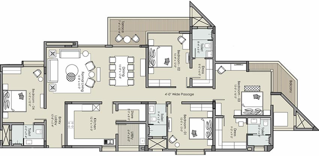 4 BHK Flat in RCM Ananta in New Palasia, Indore - Image 839796