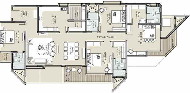4 BHK Flat in RCM Ananta in New Palasia, Indore - Image 839797