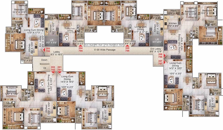 Floor Plan of Shriniwasa Royal Dream City 2 in Manish Nagar, Nagpur - Image 241834
