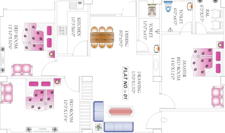 3 BHK Flat in Arpan Goutam City in Danapur, Patna - Image 840665