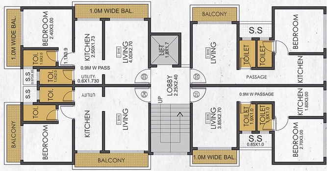Floor Plan of Falcon Casa One in Dronagiri, Navi Mumbai - Image 242745