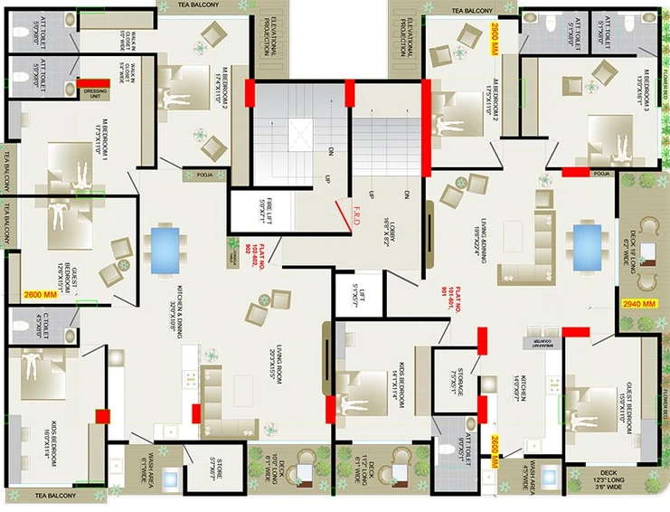 Floor Plan of Sudhir Earth Heights in Laxmi Nagar, Nagpur - Image 242890