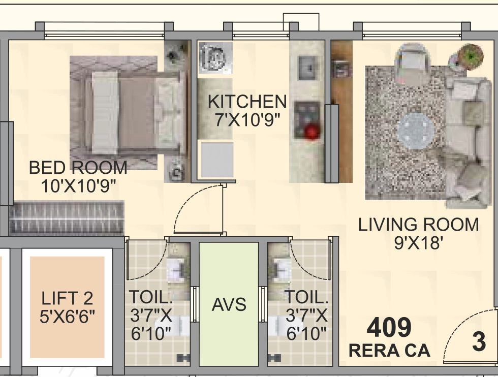 1 BHK Flat in Om Makarand Heights in Ghatkopar East, Mumbai - Image 875638