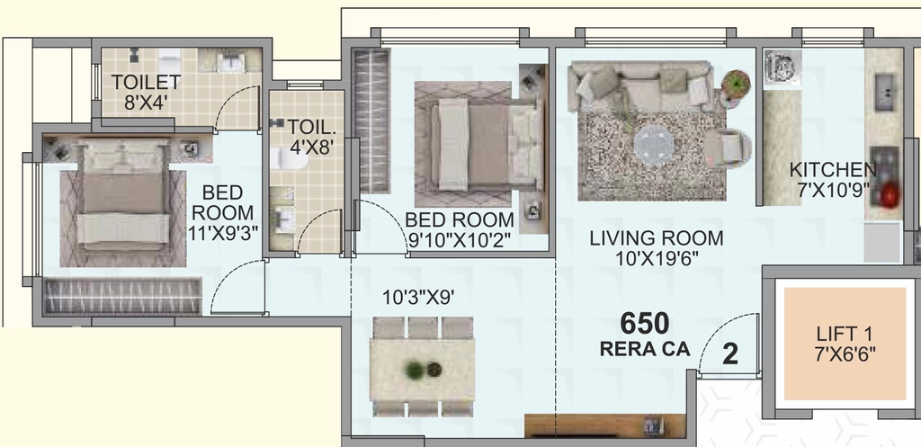 2 BHK Flat in Om Makarand Heights in Ghatkopar East, Mumbai - Image 875640
