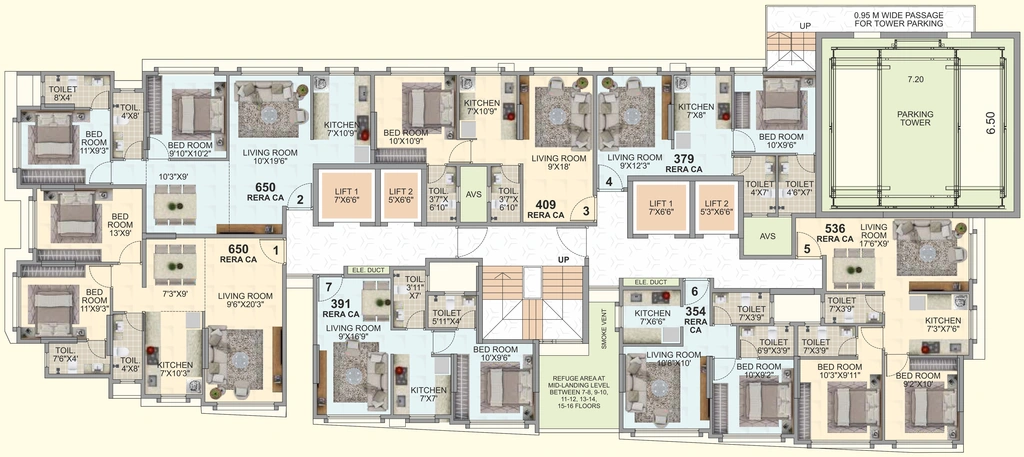Floor Plan of Om Makarand Heights in Ghatkopar East, Mumbai - Image 327549
