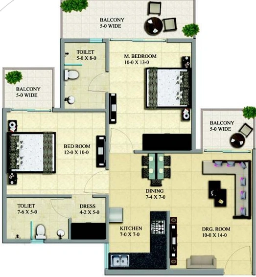 2 BHK Flat in Gaur 16th Avenue in Noida Extention, Greater Noida - Image 847490