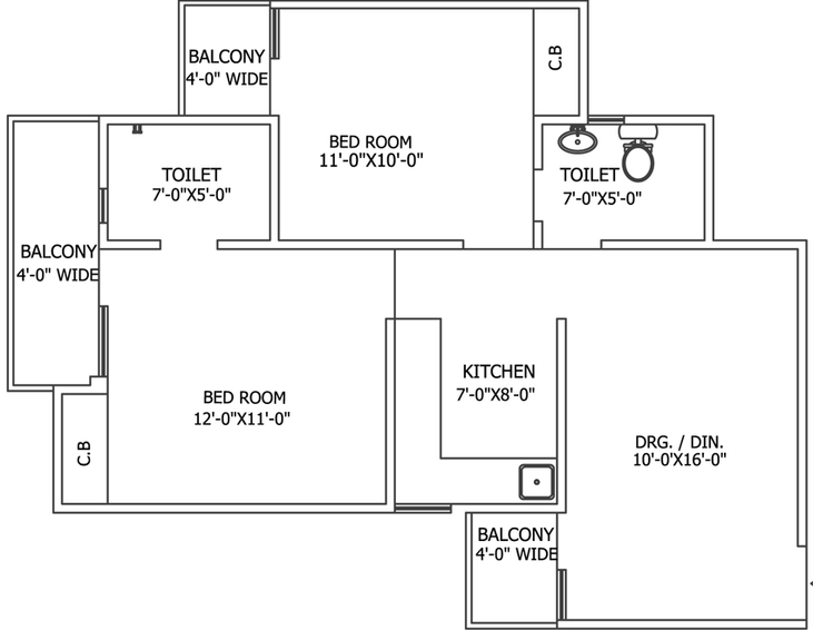 2 BHK Flat in Gaur City 5th Avenue in Chi 4, Greater Noida - Image 843153