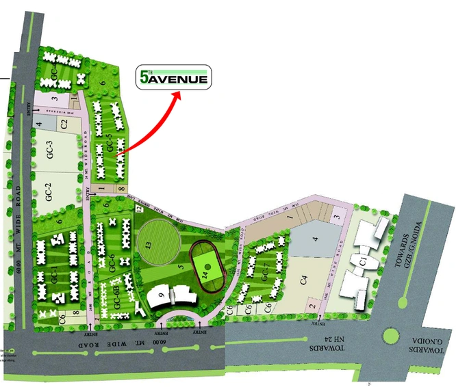 Master Plan of Gaur City 5th Avenue in Chi 4, Greater Noida - Image 246061