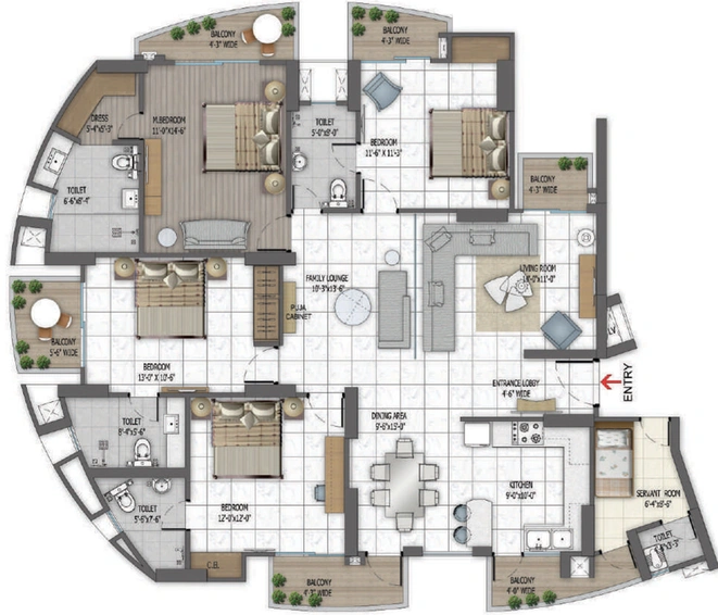 4 BHK Flat in Rishabh Cloud 9 in Indirapuram, Ghaziabad - Image 843102