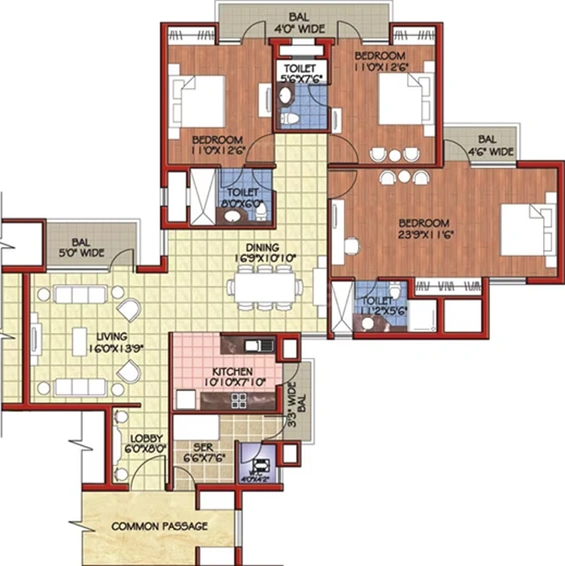 3 BHK Flat in Parsvnath Exotica in GT Road, Ghaziabad - Image 843084