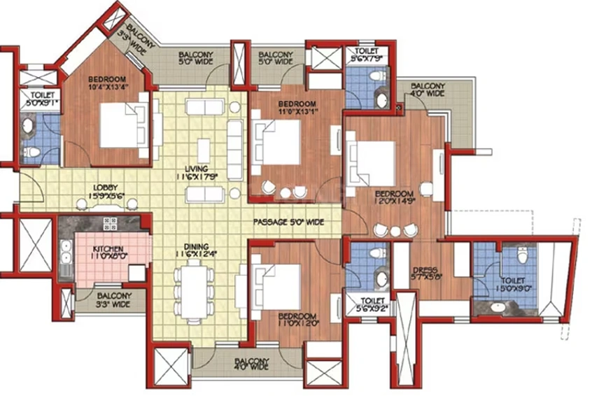 3 BHK Flat in Parsvnath Exotica in GT Road, Ghaziabad - Image 843085