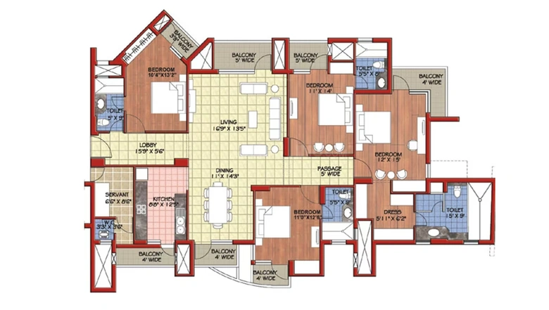 4 BHK Flat in Parsvnath Exotica in GT Road, Ghaziabad - Image 843086