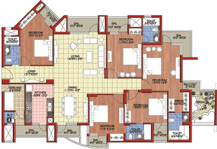 5 BHK Flat in Parsvnath Exotica in GT Road, Ghaziabad - Image 843087