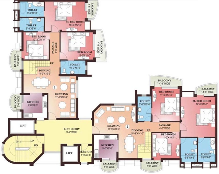 Floor Plan of Parsvnath Green Ville in Sector 48, Gurgaon - Image 256025
