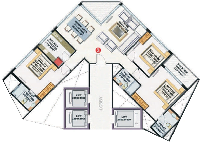 3 BHK Flat in Parsvnath Palacia Phase 1 in Pi I & II, Greater Noida - Image 843184