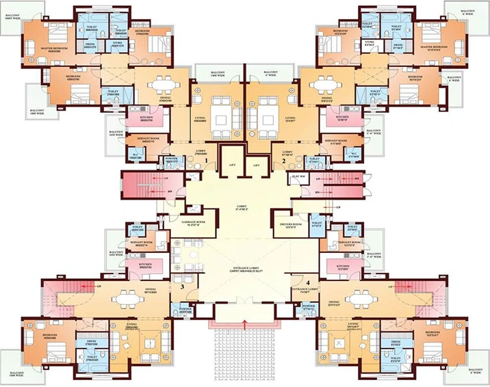 Floor Plan of Parsvnath Exotica in Sector 53, Gurgaon - Image 256045