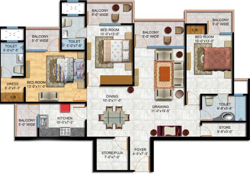 3 BHK Flat in Kingswood Court in Crossings Republik, Ghaziabad - Image 843077