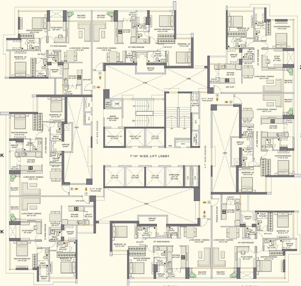 Floor Plan of Adani Codename LIT in Teen Hath Naka, Thane - Image 244665