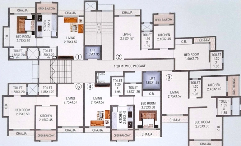 Floor Plan of Siddique Basera Heights in Bhayandar East, Thane - Image 22555