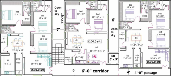 Floor Plan of Lotus Sathvik in Pragathi Nagar, Hyderabad - Image 248277