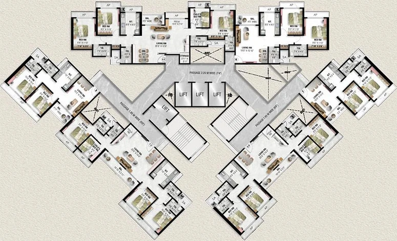 Floor Plan of Shakti Siyara Heights in Kalyan West, Thane - Image 251763