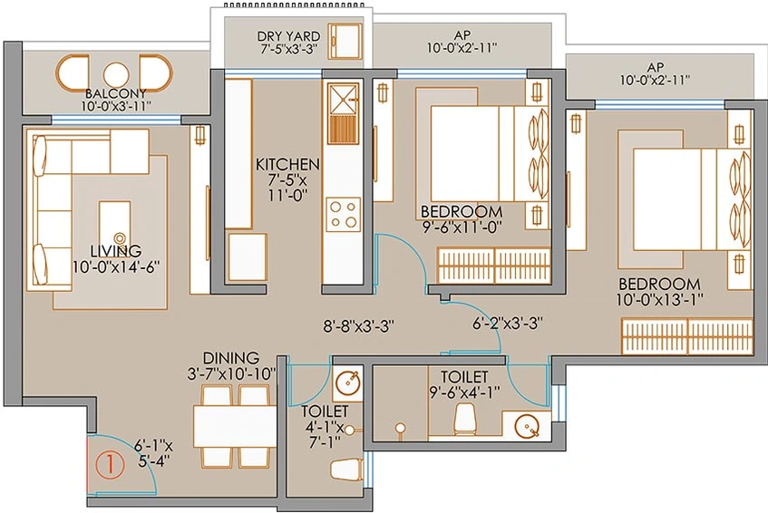 2 BHK Flat in Pam Solitaire Castle in Vasai West, Palghar - Image 845960