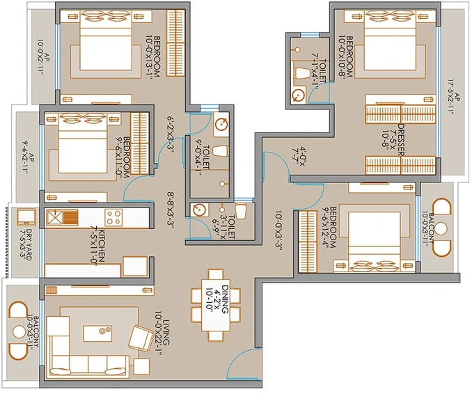 4 BHK Flat in Pam Solitaire Castle in Vasai West, Palghar - Image 845964