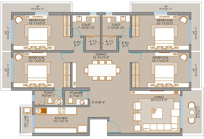 4 BHK Flat in Pam Solitaire Castle in Vasai West, Palghar - Image 845965