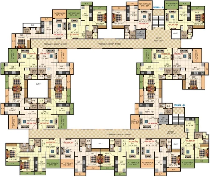Floor Plan of Gajanan Icon in Vitthalwadi, Thane - Image 252774