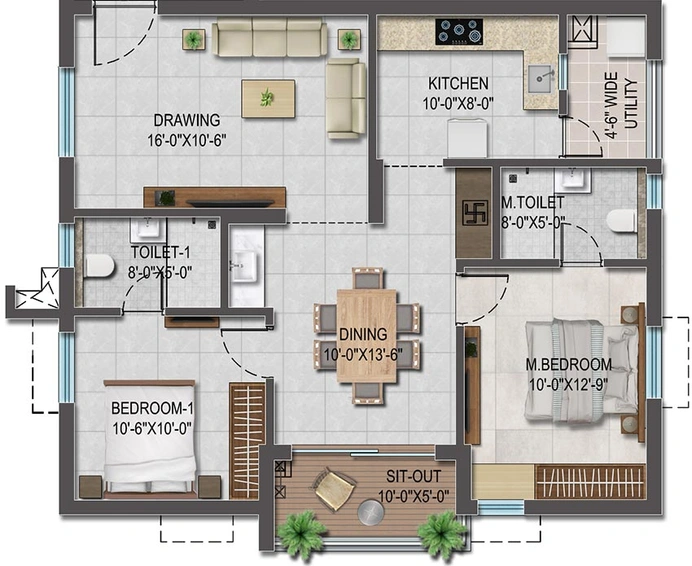 2 BHK Flat in CSK Skyscape in Mamidpally, Hyderabad - Image 848195