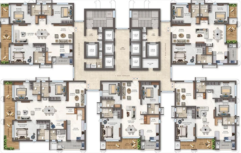 Floor Plan of GHR Cascades Neopolis in Kokapet, Hyderabad - Image 258064