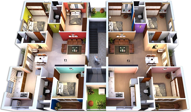 Floor Plan of Luxe Malainfraz in Karapakkam, Chennai - Image 258346