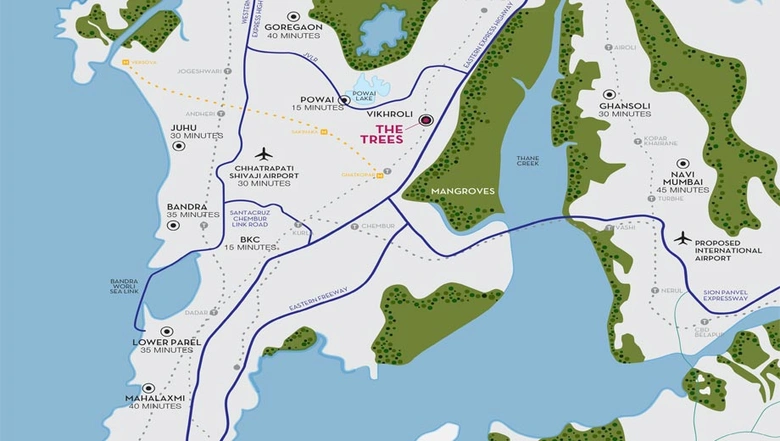 Location of The Trees - Godrej One in Vikhroli East, Mumbai - Image 265939