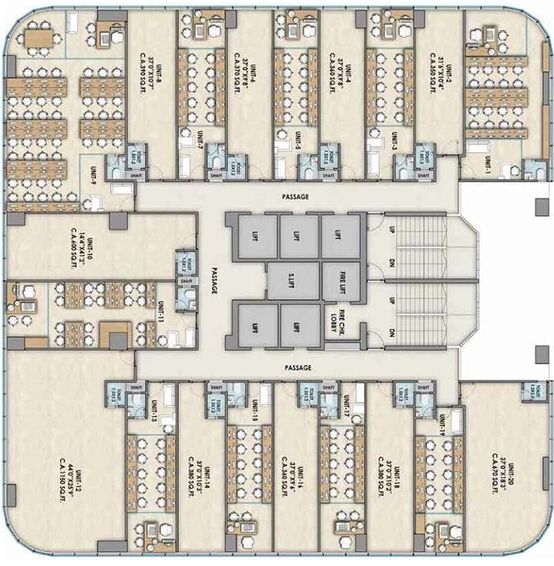 Floor Plan of Commercial Marathon Millennium in Mulund West, Mumbai - Image 265571