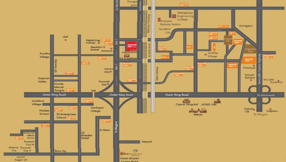Location of Mahalaxmi Nagar 25 Sector 1 in Jamtha, Nagpur - Image 339691