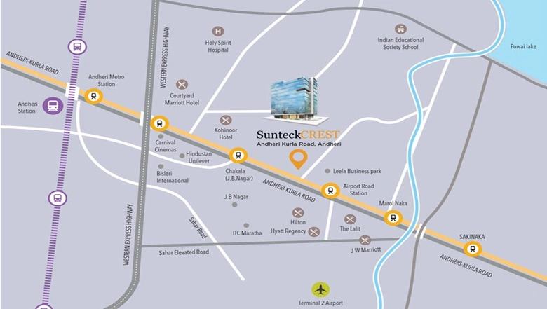 Location of Sunteck Crest in Andheri East, Mumbai - Image 265549