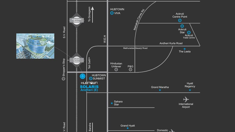 Location of Hubtown Solaris in Andheri East, Mumbai - Image 265165
