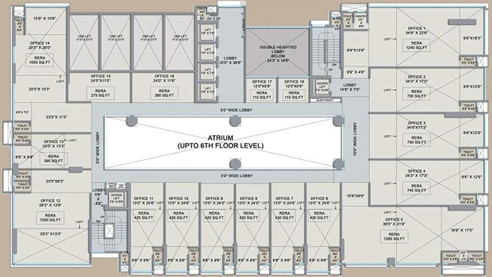 Floor Plan of Ventura Commercial Hub in Malad East, Mumbai - Image 266796