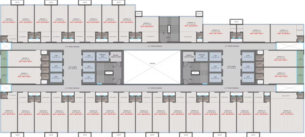 Floor Plan of Crescent Western Trade Center in Mira Road East, Thane - Image 279132