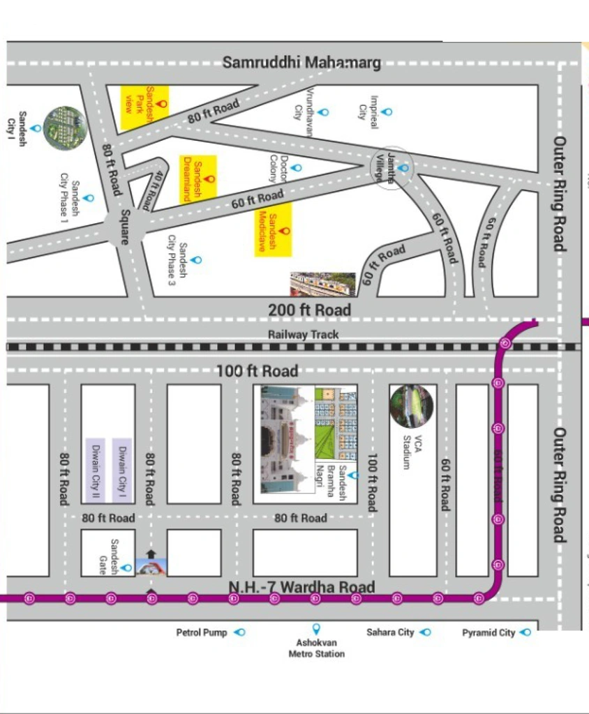 Location of Sandesh Mediclave in Jamtha, Nagpur - Image 339289