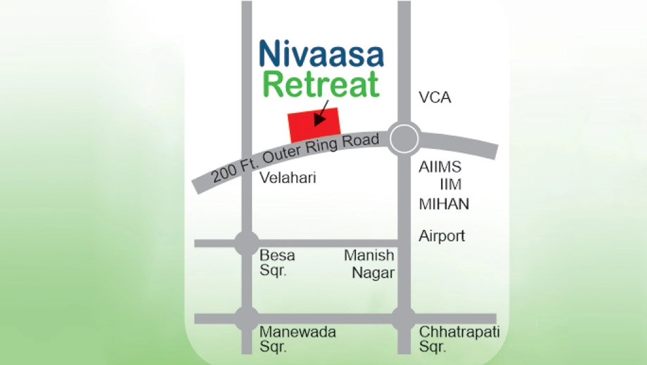 Location of Shrivalli Nivaasa Retreat in Wardha Road, Nagpur - Image 406334