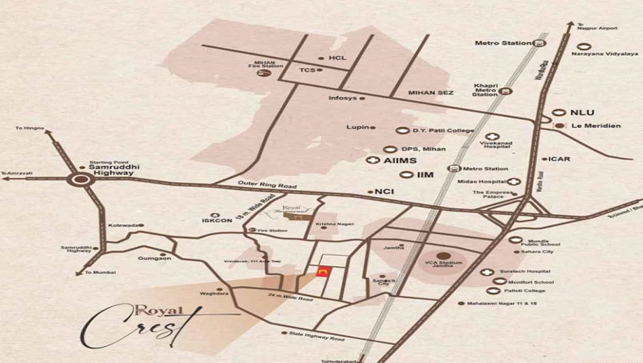 Location of Royal Crest in Jamtha, Nagpur - Image 343842
