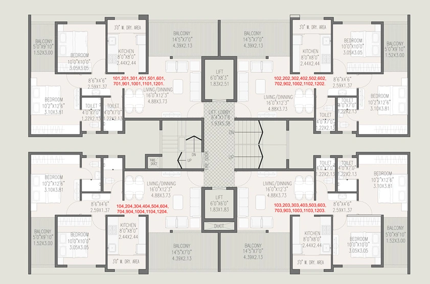 Floor Plan of Rohit Aloha in Wakad, Pune - Image 10453
