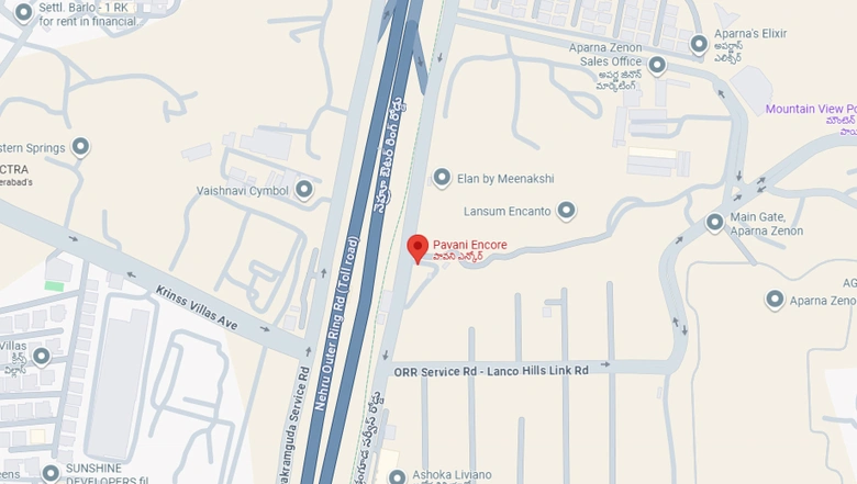 Location of Pavani Encore in Khajaguda, Hyderabad - Image 311532