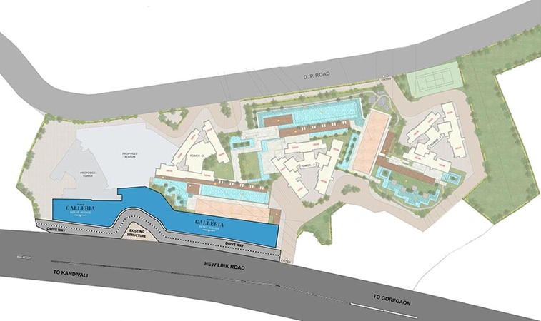 Master Plan of Transcon Auris Galleria in Malad West, Mumbai - Image 267400