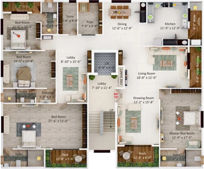 Floor Plan of Saraswati Pride Apartments in New Manish Nagar, Nagpur - Image 263113