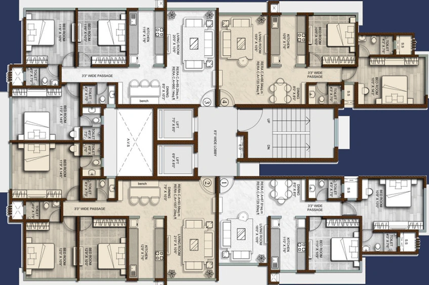 Floor Plan of HS The Autograph in Mulund East, Mumbai - Image 34707