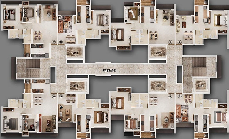 Floor Plan of Vihang Infinity in Kasarvadavali, Thane - Image 259967
