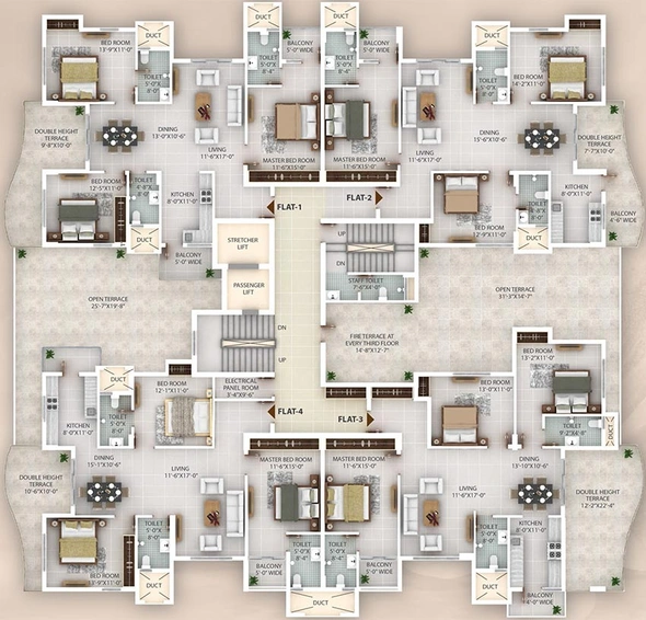 Floor Plan of Amvisha Siddharth Lotus in Bariatu, Ranchi - Image 259979