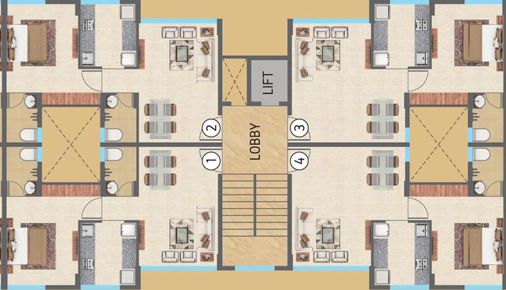 Floor Plan of Agami Sapphire in Boisar East, Palghar - Image 87354